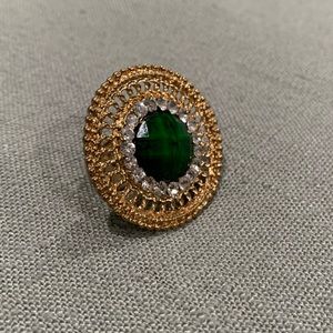 Adjustable statement Rhinestone ring with diamonds